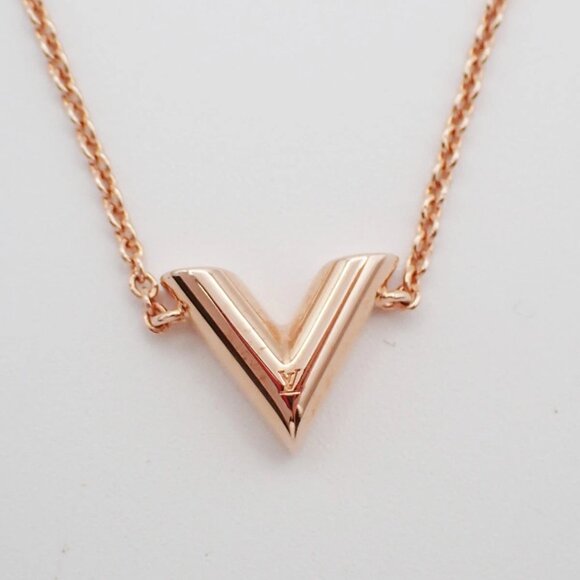 LOUIS VUITTON Logo Essential V Bracelet Rose Gold Italy M80138 33RF464 - Picture 4 of 16